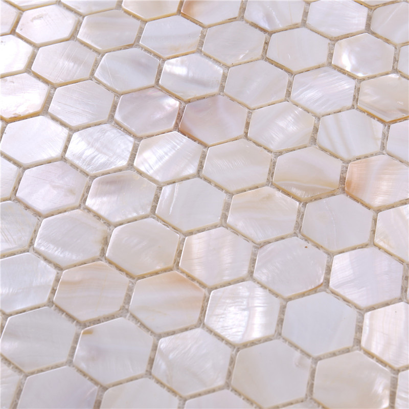 Telha de mosaico branco do hexágono para a decoração da parede