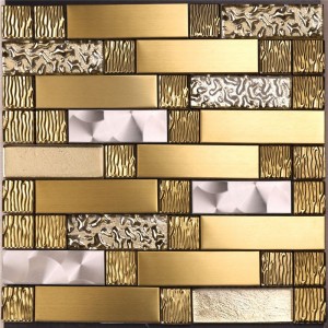 Mosaicos de Backsplash para venda Metal de ouro Metal mosaico