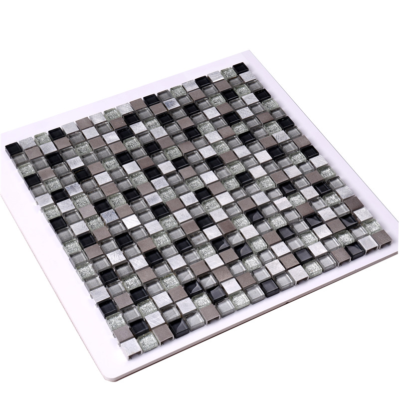 Backsplash de cozinha de mosaico de vidro temperado de brilho