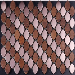Telha de mosaico oval da folha da folha de forma do mosaico para Deco