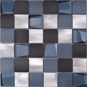 48 * 48 mosaico de vidro barato da mistura de alumínio azul Backsplash das telhas