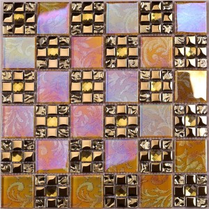 Telhas de vidro iridescentes da associação do mosaico do preço competitivo HDT15