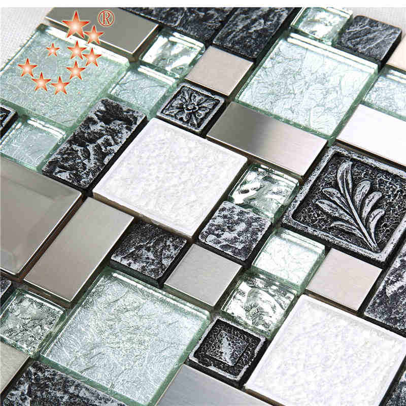 O vidro da folha de prata quadrada de bronze original misturou cinzela a telha de mosaico da resina para a parede da arte da decoração