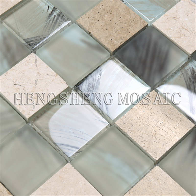 A decoração antiga do salão de beleza YMS23 mura a telha cerâmica misturada vidro do teste padrão do mosaico