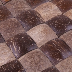 Telha decorativa lustrada natural antiga da parede do mosaico de Shell do coco quadrado