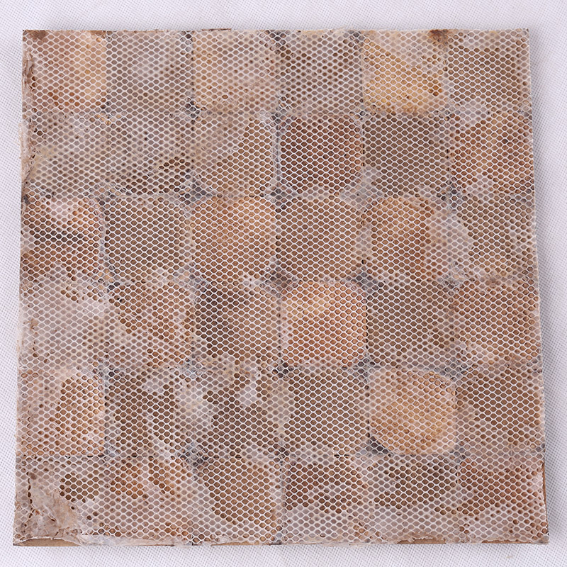 Telha decorativa lustrada natural antiga da parede do mosaico de Shell do coco quadrado