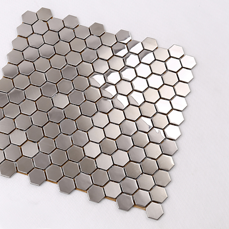 Telha de aço inoxidável do respingo da cozinha do mosaico do metal do hexágono de alta qualidade superior